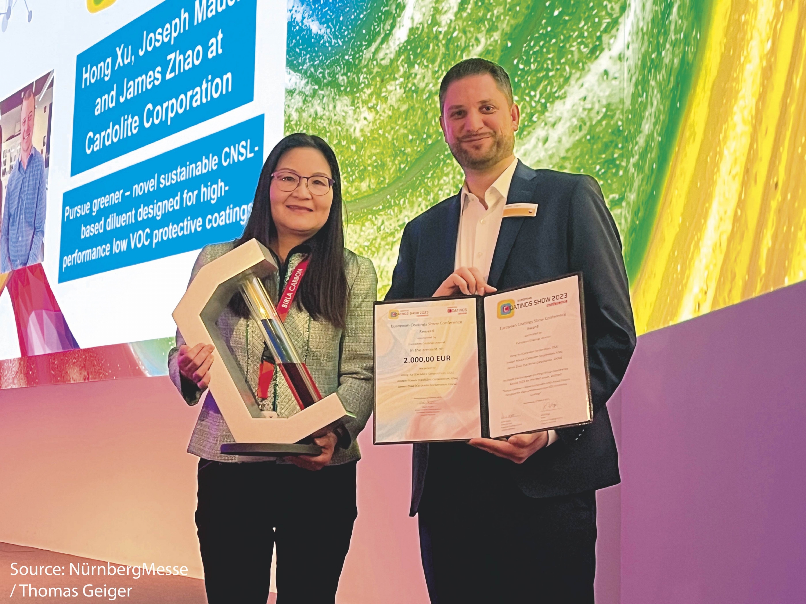 Cardolite's LITE 513DF paper wind best paper at European Coatings Conference 2023